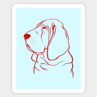 Bloodhound (Light Blue and Red) Sticker